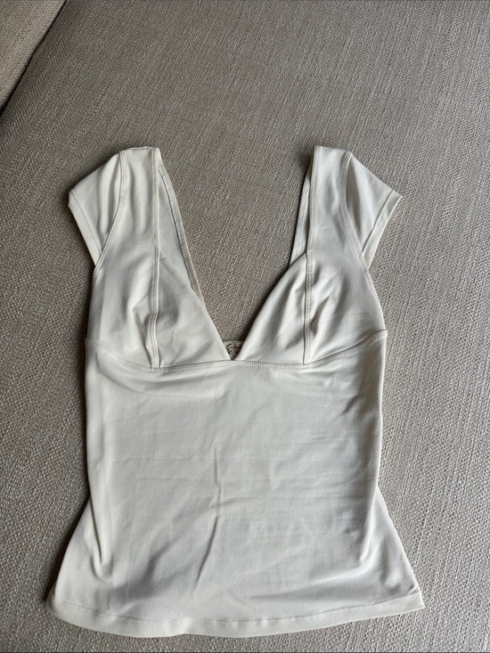 Free People Tops - Free People Cream Deep V Tank Top